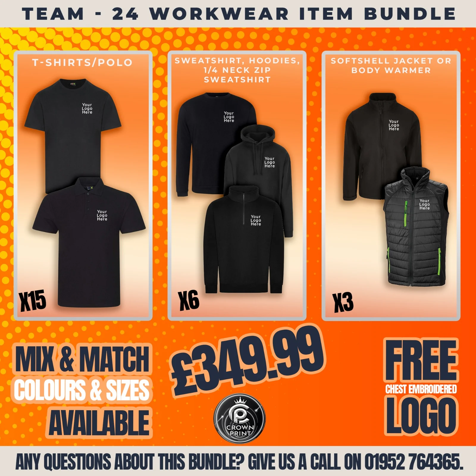 Team Branded 24-Piece Workwear Bundle
